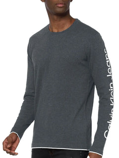 Suéter Calvin Klein Jeans Tricot Arm Logo Chumbo