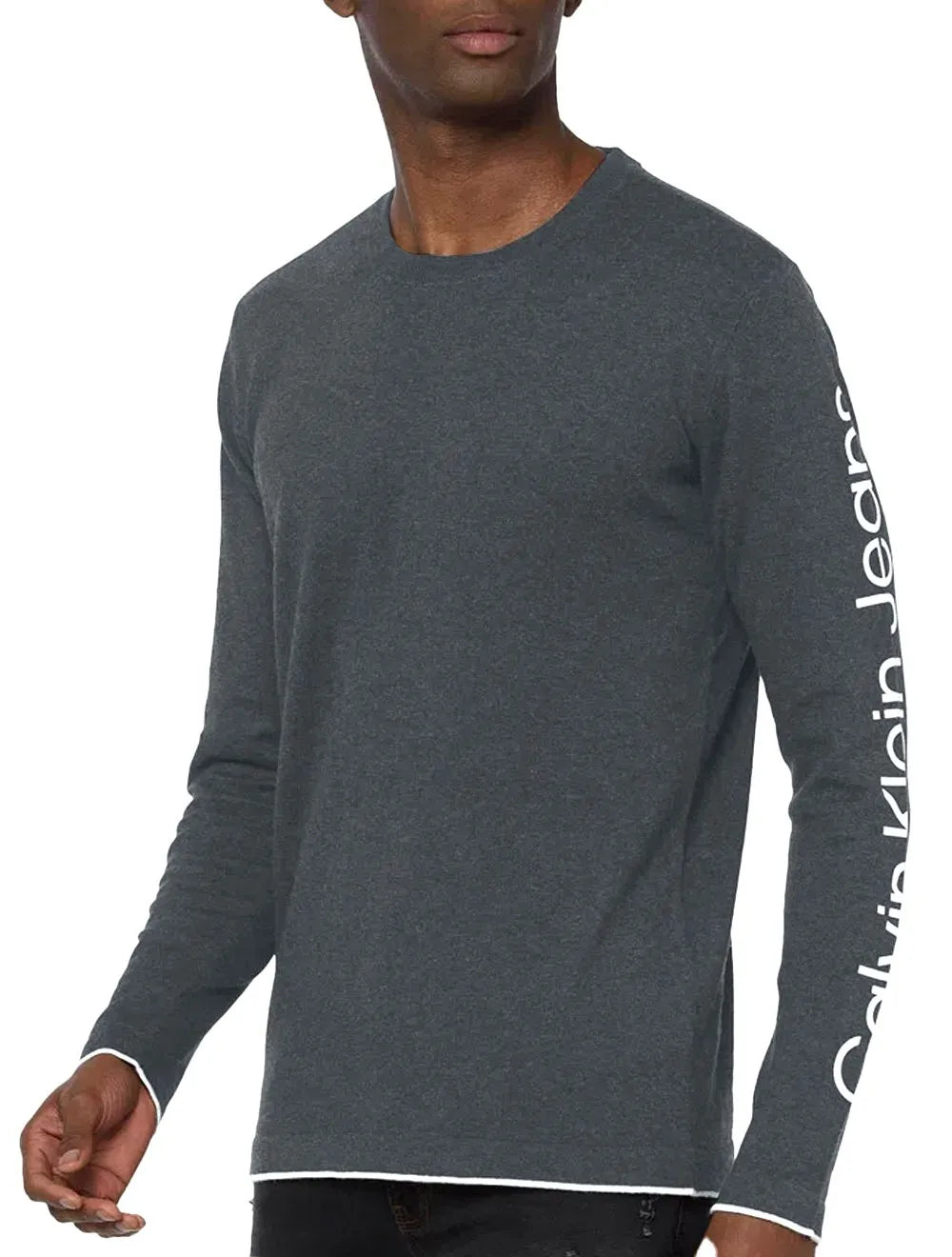 Suéter Calvin Klein Jeans Tricot Arm Logo Chumbo