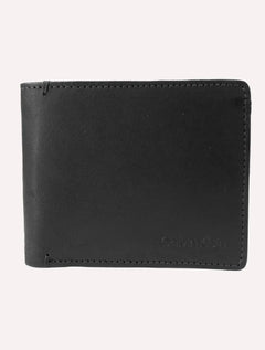 Carteira Calvin Klein Couro Horizontal Logo Floater Preta