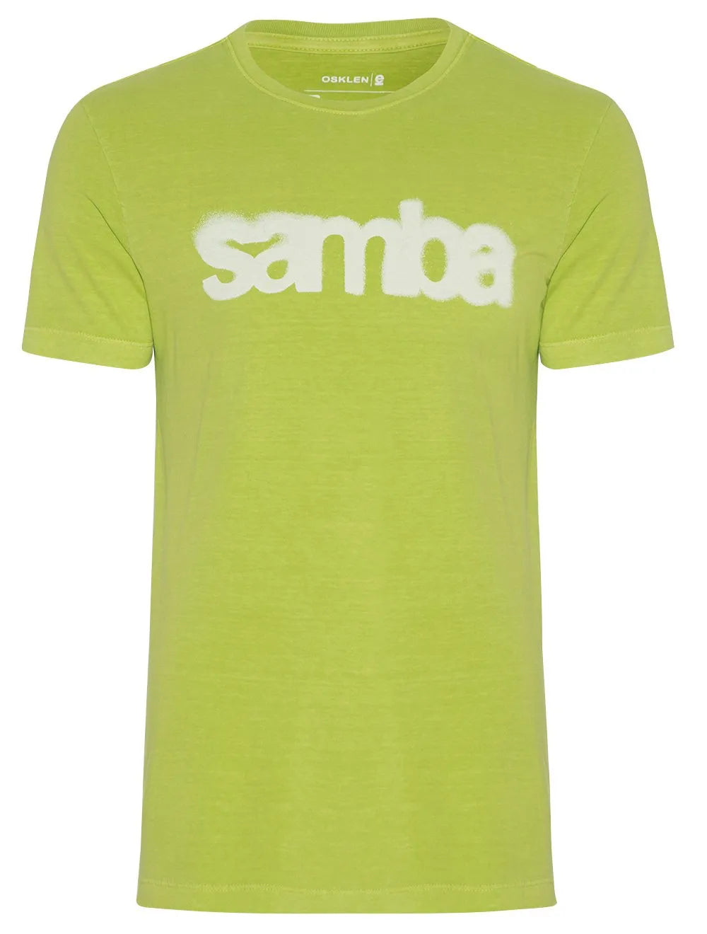 Camiseta Osklen Masculina Slim Stone Samba Spray Verde Lima
