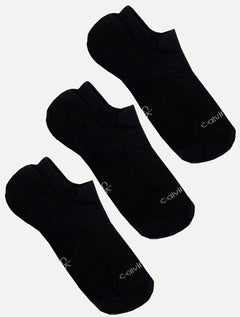 Meia Calvin Klein Invisível CK Preta Kit 3 Pares