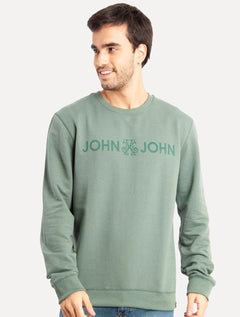 Moletom John John Masculino New Basic Logo Verde