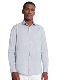 Camisa Aramis Masculina Slim Linho Algodão Ice Cinza Mescla