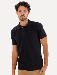 Polo King & Joe Masculina Piquet Slim Red Logo Preta