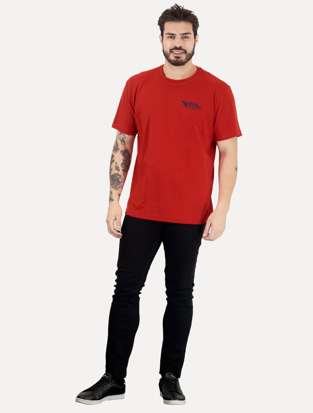 Camiseta Osklen Masculina Regular Big Shirt Carimbo Vermelho