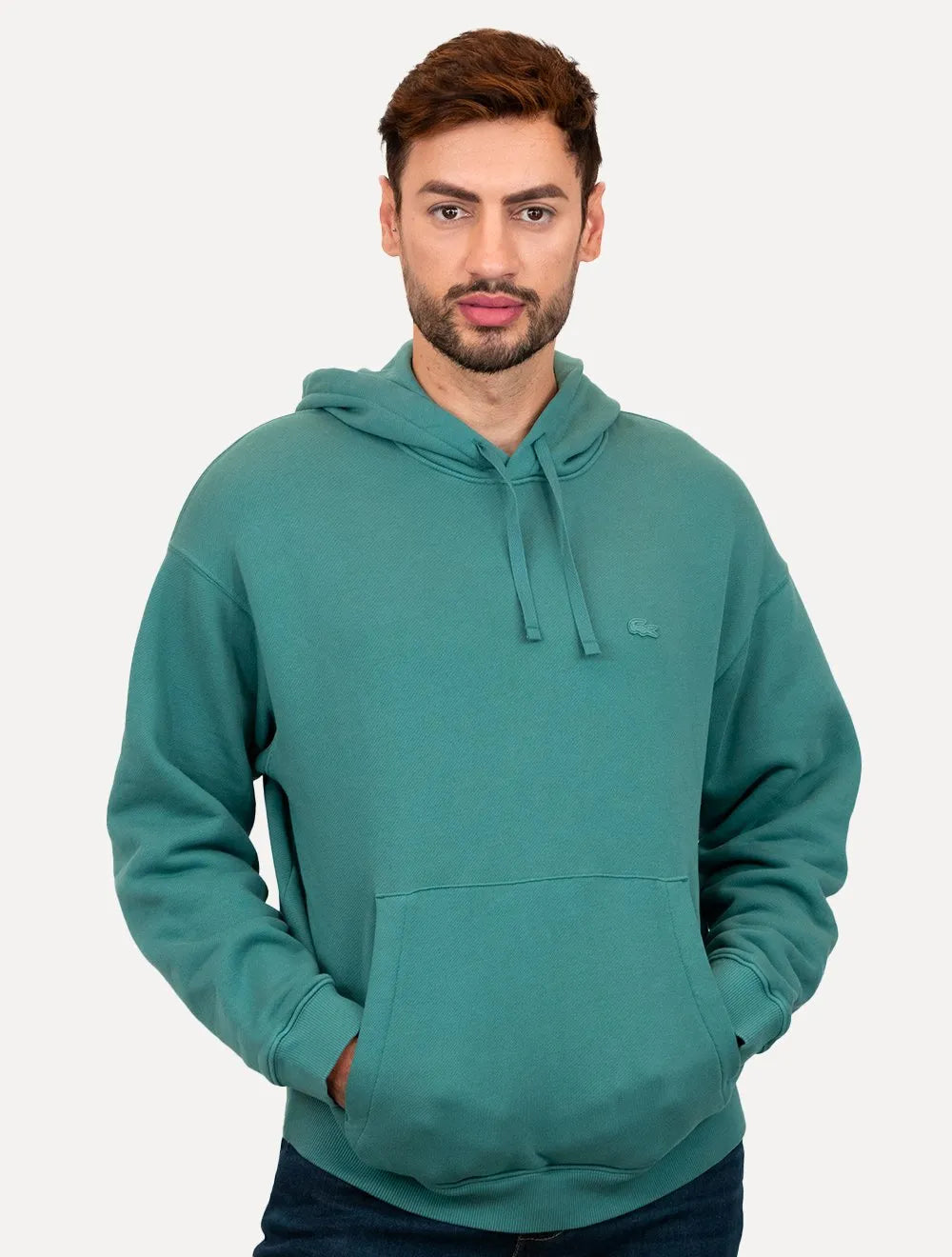 Moletom Lacoste Masculino Loose Fit Hoodie Azul Turquesa