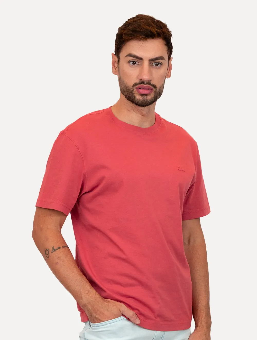 Camiseta Lacoste Masculina Coloring Mono Croco Rosa
