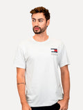 Camiseta Tommy Jeans Masculina Regular Essential Flag Text Branca