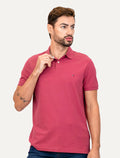 Polo Tommy Hilfiger Masculina Regular Piquet 1985 Rosa Escuro