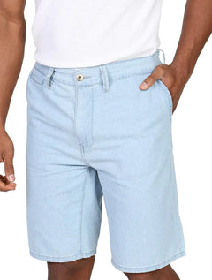 Bermuda Lacoste Masculina Sarja Chino Classic Azul Claro