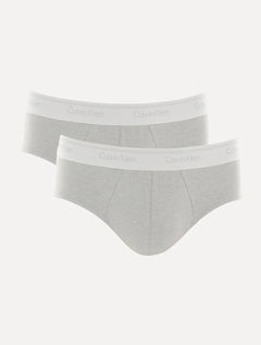 Cueca Calvin Klein Brief Cotton Stretch Classic C11.01 CZ05 Cinza Pack 2UN