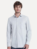 Camisa Aramis Masculina Regular Tricoline Micro Xadrez Azul Branca