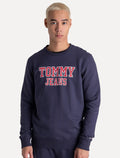 Moletom Tommy Jeans Masculino Regular Crewneck Entry Graphic Azul Marinho