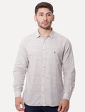 Camisa Dudalina Masculina Comfort Slub Cotton Xadrez Off-White
