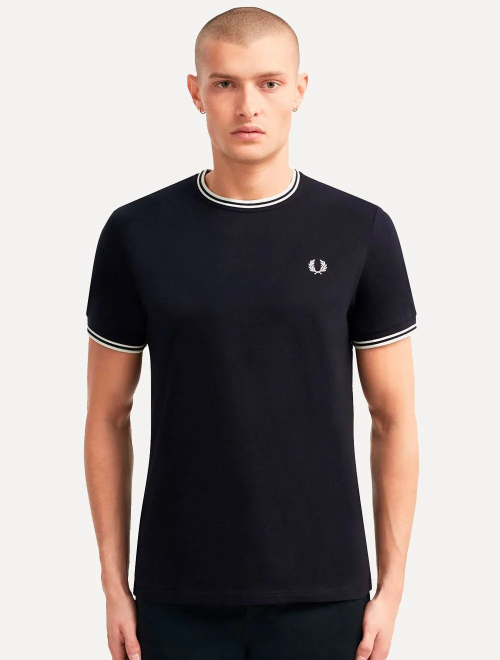Camiseta Fred Perry Masculina Regular Twin Tipped Azul Marinho
