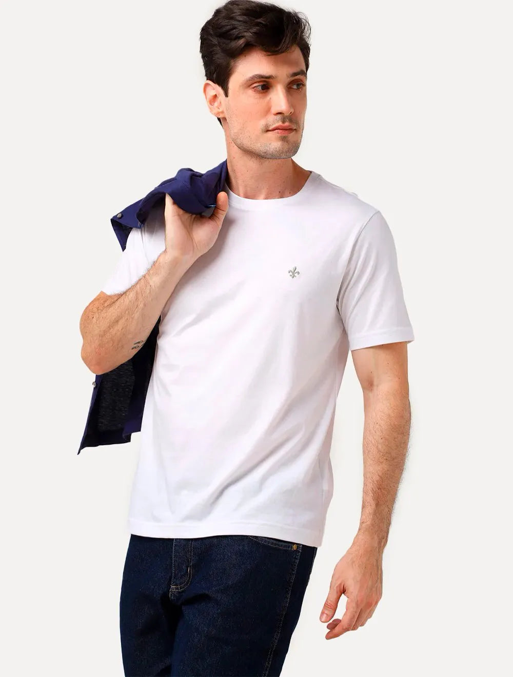 Camiseta Dudalina Masculina Regular Essential Icon Branca