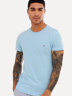Camiseta Tommy Hilfiger Masculina Essential Cotton Azul Claro