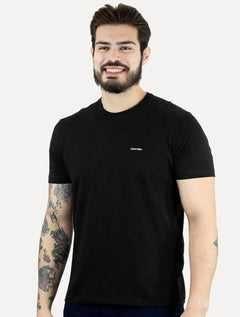 Camiseta Calvin Klein Masculina Slim Logo Flamê Preta