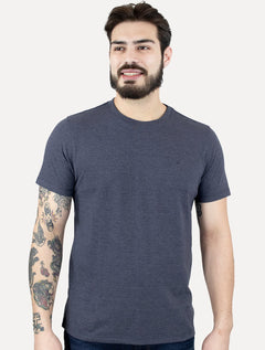 Camiseta Aramis Masculina Regular Piquet Bordado Marinho Mescla
