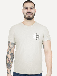 Camiseta Osklen Masculina Slim Rough Snow Icon Areia