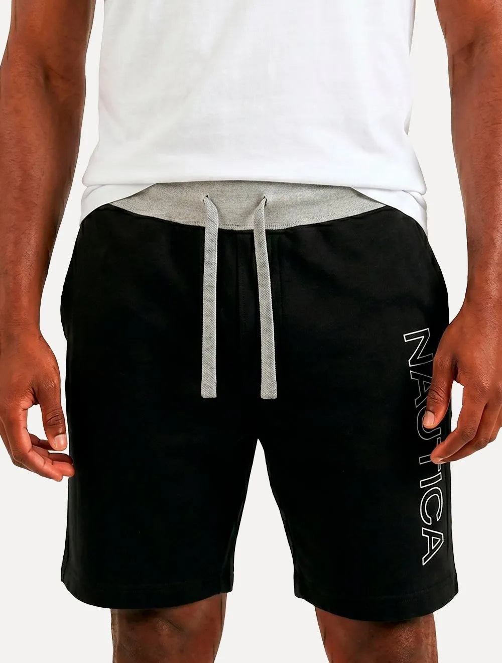 Bermuda Nautica Masculina Moletom Core Vertical Logo Preta