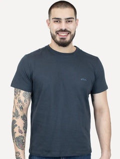 Camiseta Ellus Masculina Cotton Fine Duocolor Classic Azul Marinho