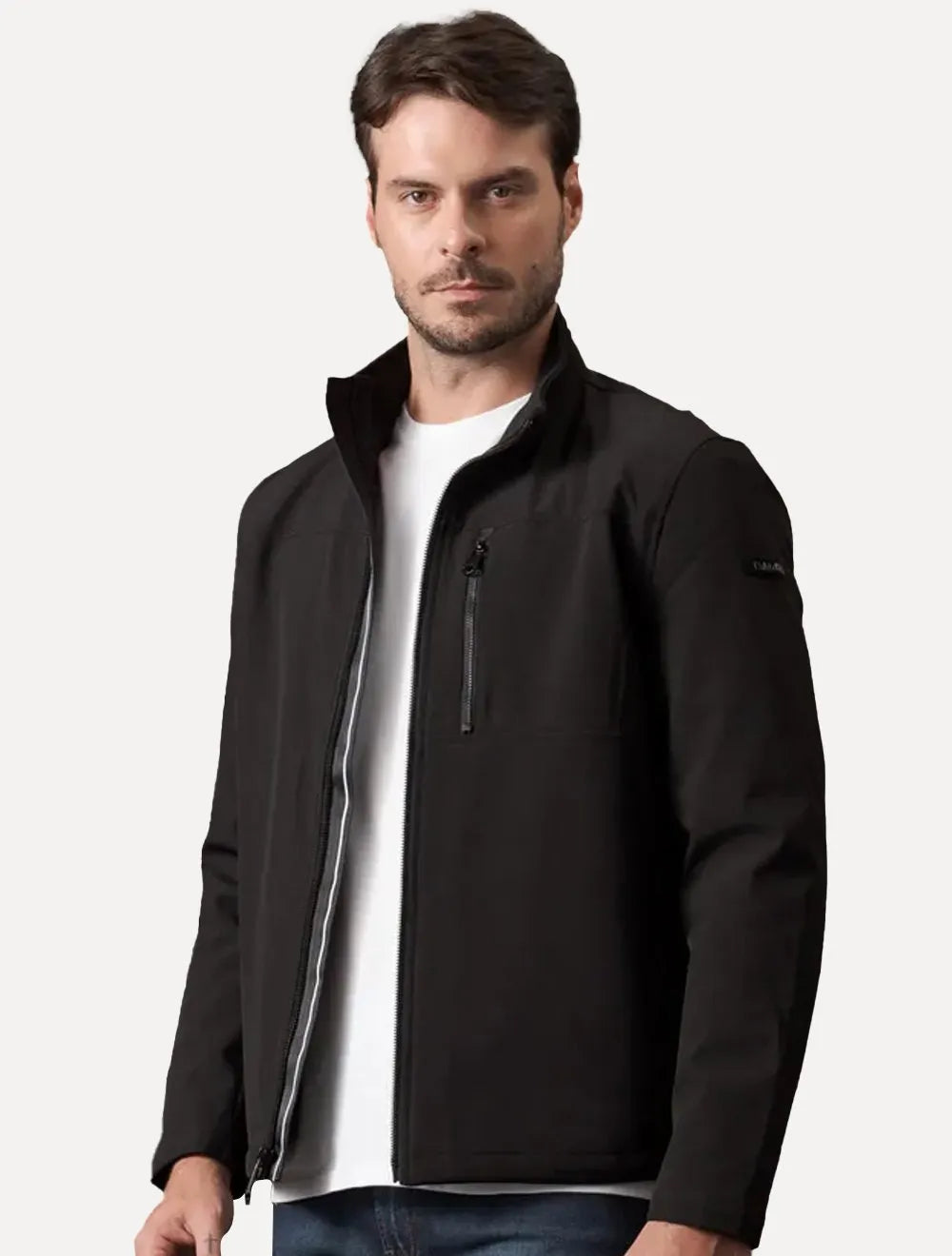 Jaqueta Calvin Klein Masculina Soft Shell Fur Preta