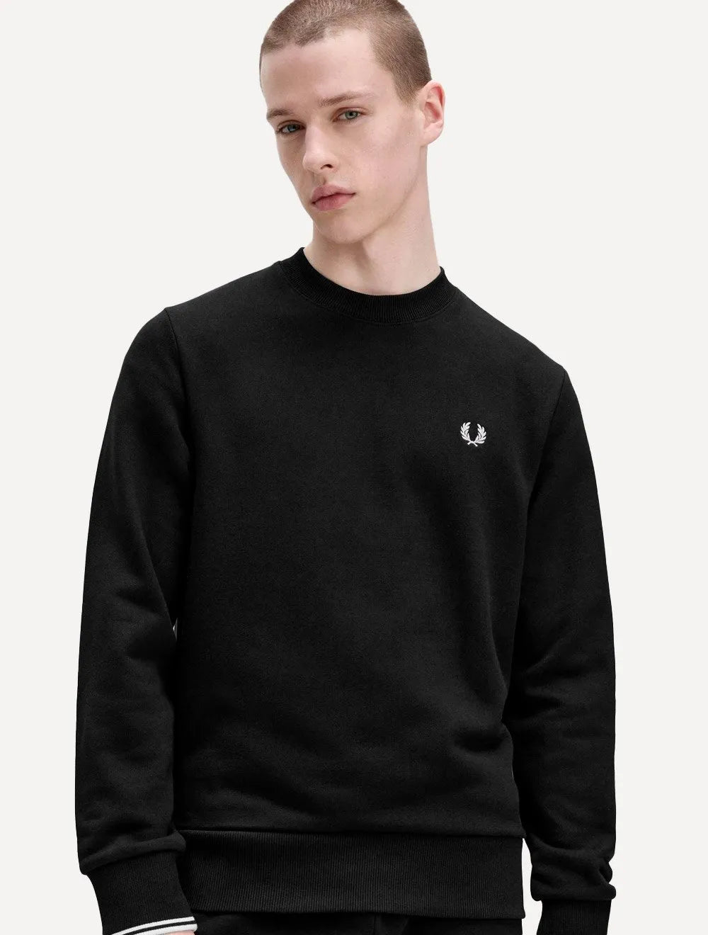 Moletom Fred Perry Masculino Crewneck Laurel Preto