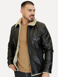 Jaqueta Dixen Masculina Sherpa PU Preta