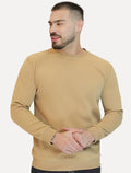 Moletom Masculino Crewneck Liso Cáqui