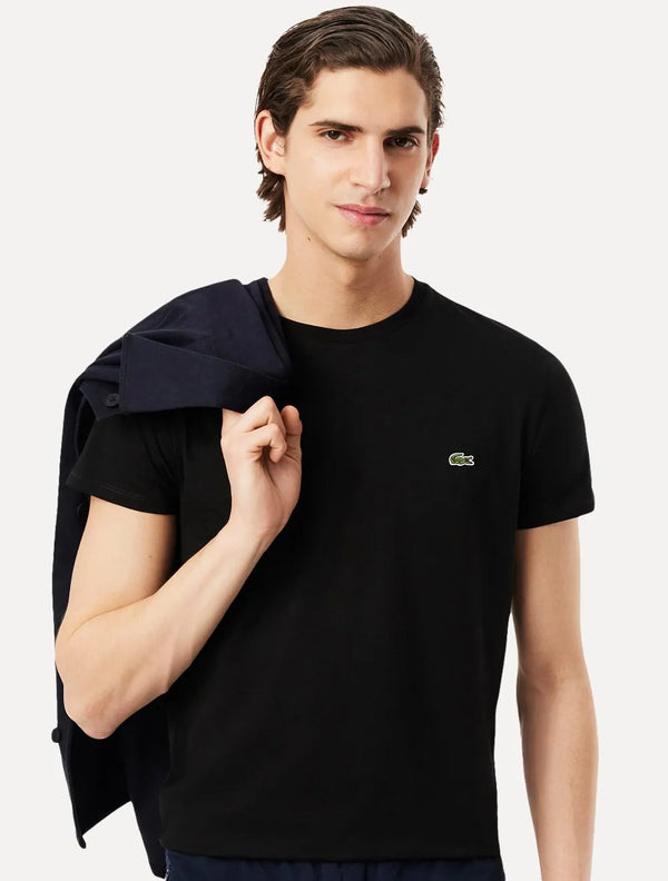 Camiseta Lacoste Masculina Jersey Pima Cotton Preta