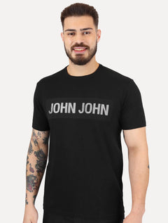 Camiseta John John Masculina Regular Micropoints Preta