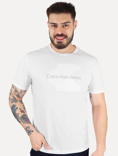 Camiseta Calvin Klein Jeans Masculina Embossed Logo Branca