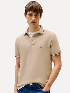 Polo Tommy Hilfiger Masculina Malha Liquid Cotton Seasonal Caqui