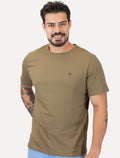 Camiseta Dudalina Masculina Essentials Modal Logo Marrom Claro