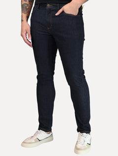 Calça Dudalina Jeans Masculina Skinny Stretch Classica Azul Escuro