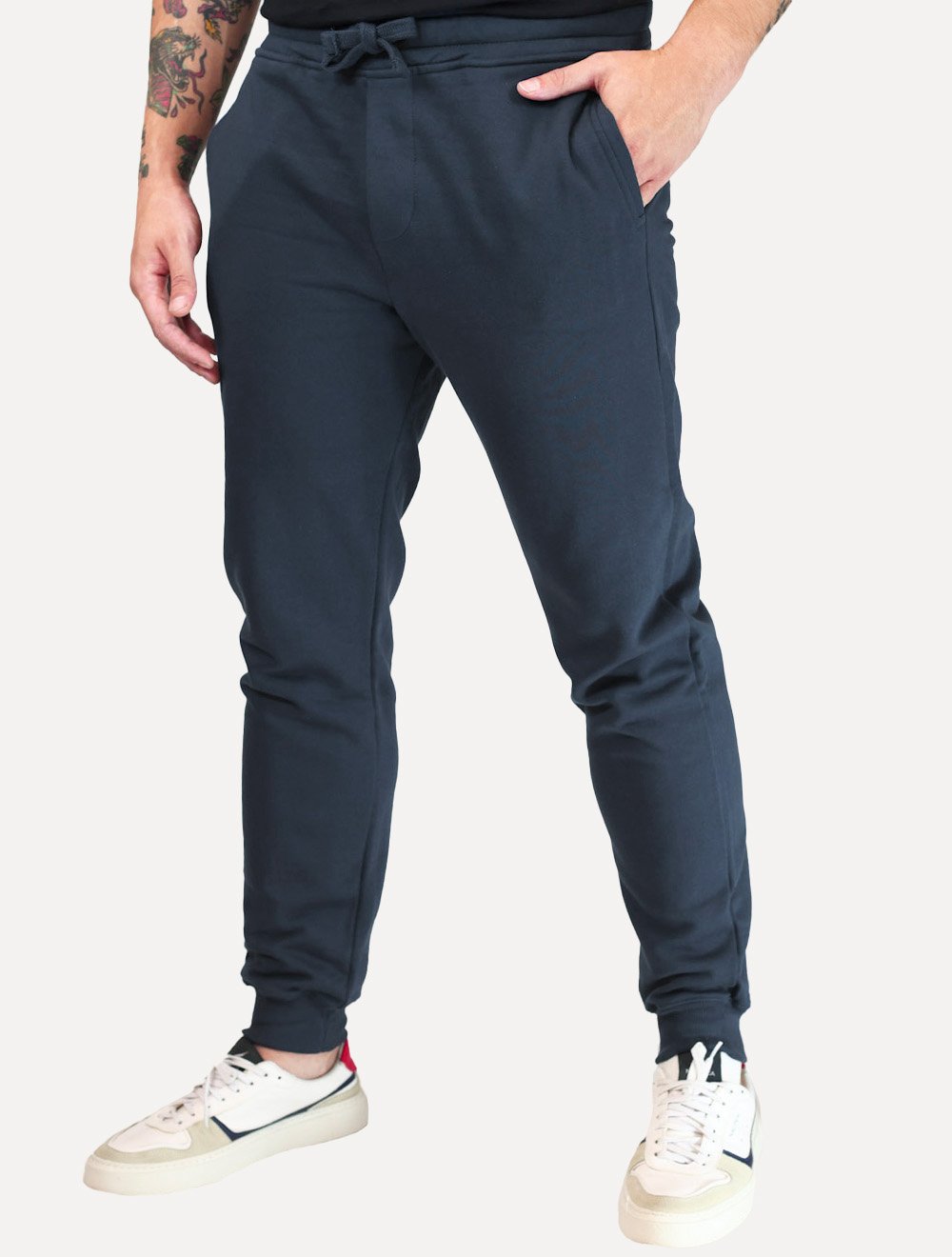 Calça Calvin Klein Masculina Moletom Back Logo Azul Marinho