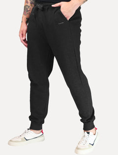 Calça Calvin Klein Masculino Moletom Jogger Logo Preto Mescla