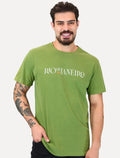 Camiseta Osklen Masculina Slim Stone Rio Serif Verde Médio