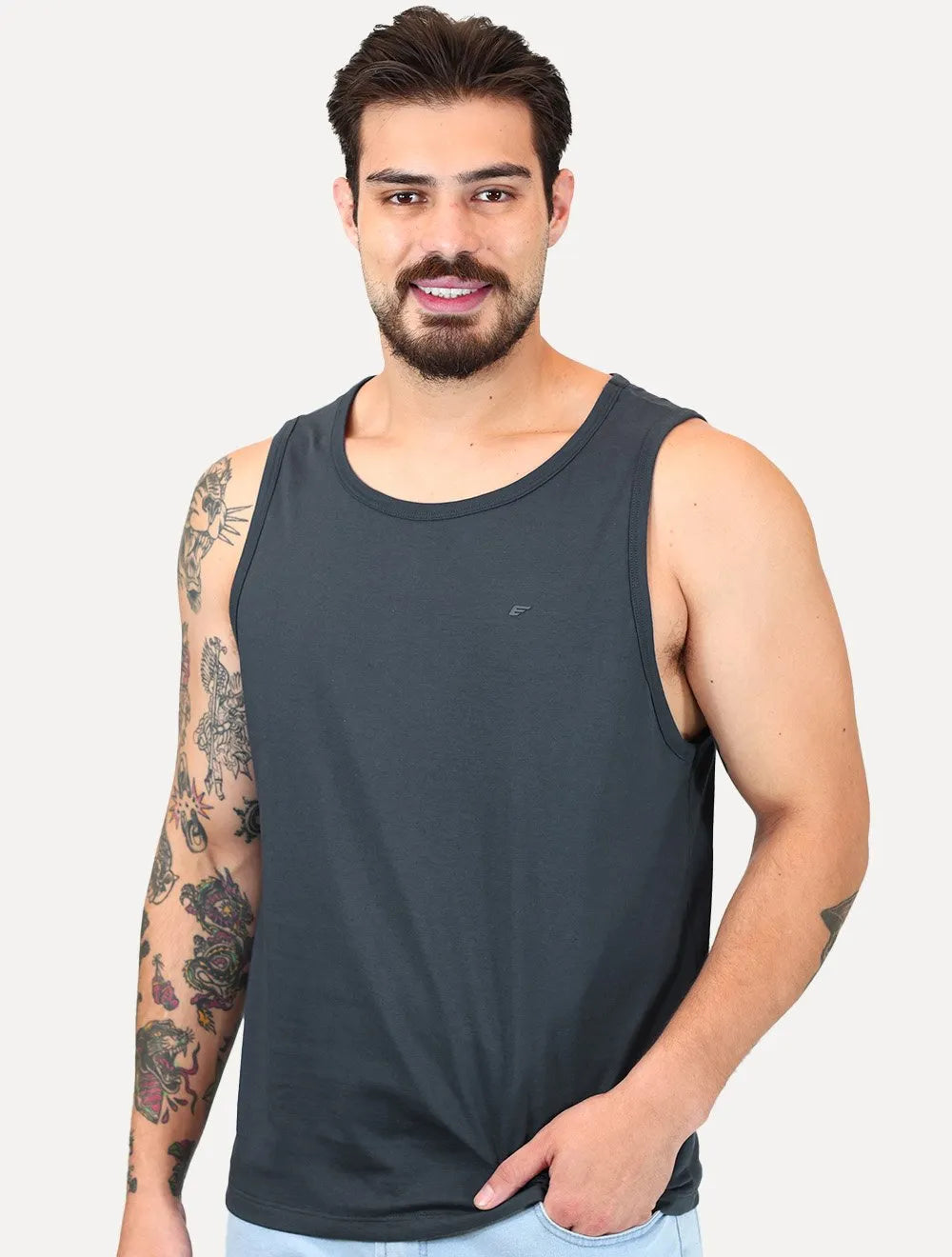 Regata Ellus Masculina Cotton Fine Easa Azul Marinho