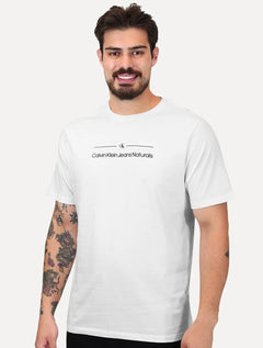 Camiseta Calvin Klein Jeans Masculina Naturals Sash Logo Branca