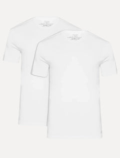 Camisetas Calvin Klein Underwear Masculinas C-Neck Branca Pack 2UN
