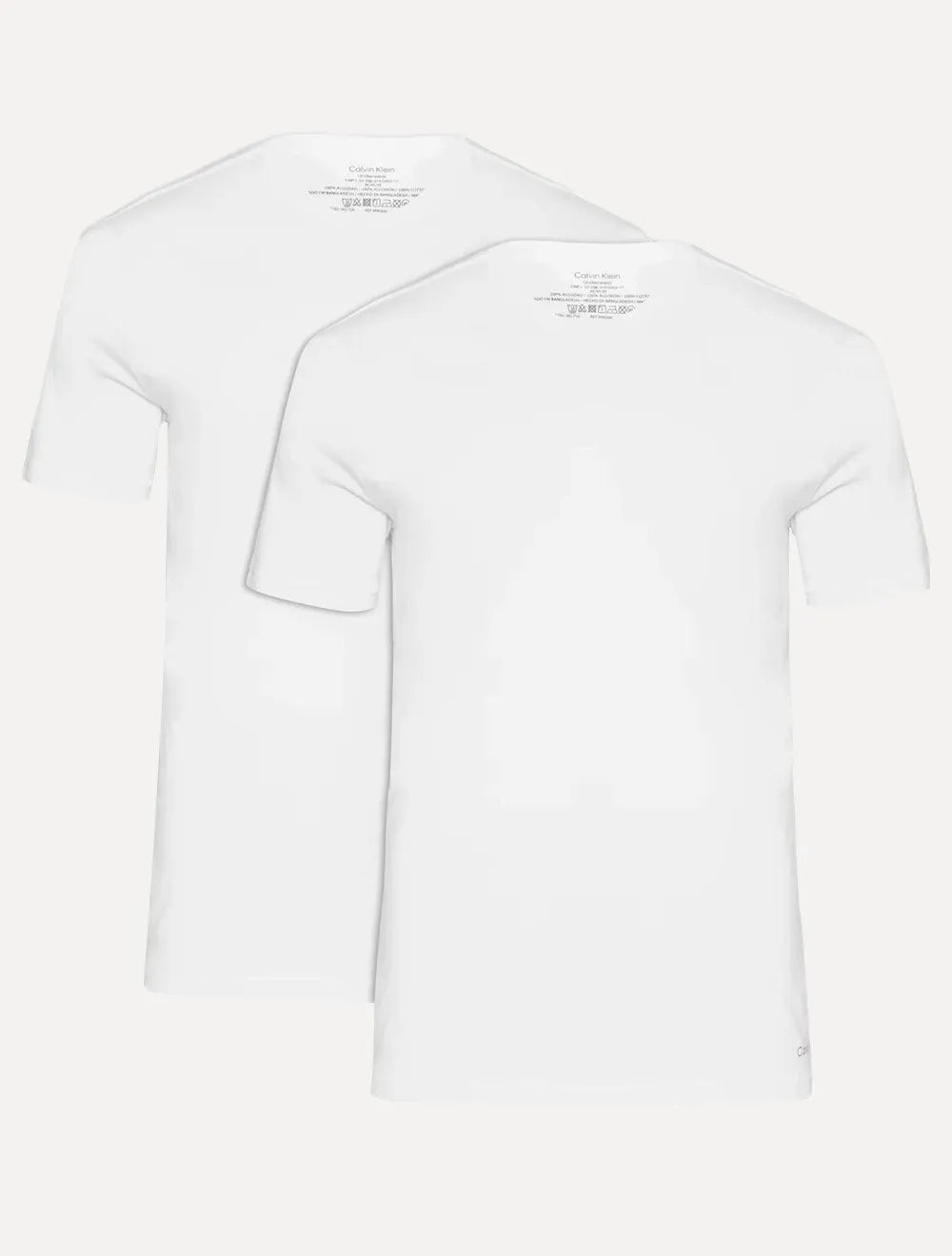Camisetas Calvin Klein Underwear Masculinas C-Neck Branca Pack 2UN