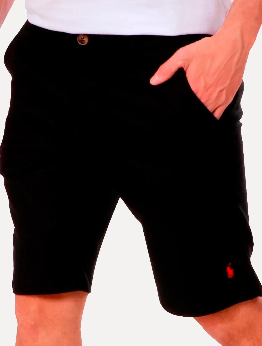 Bermuda Ralph Lauren Masculina Linho Red Icon Preta
