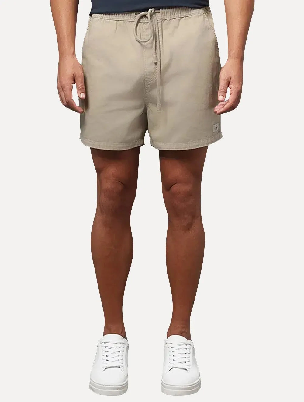 Short Calvin Klein Jeans Masculino Color Cós Elástico Cáqui Claro