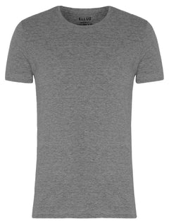 Camiseta Ellus Masculina Cotton Fine Classic Logo Mescla Cinza