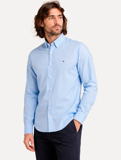 Camisa Tommy Hilfiger Masculina Regular Core Oxford Azul Claro