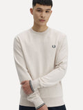 Moletom Fred Perry Masculino Crewneck Laurel Off-White Mescla