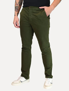 Calça Aramis Masculina Chino Color Basica Verde Militar