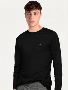 Camiseta Tommy Hilfiger Manga Longa Essential Tee Preta
